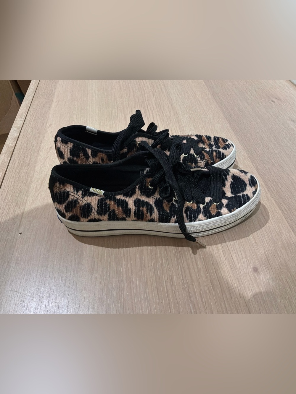 Leopard Print Low-Top Canvas Sneakers in Black and Brown
